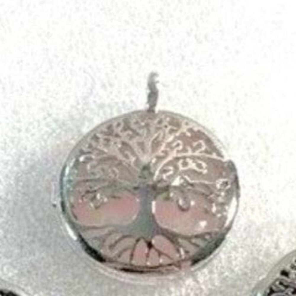 Beautiful Gemstone Tree of Life Locket - Rose Quartz